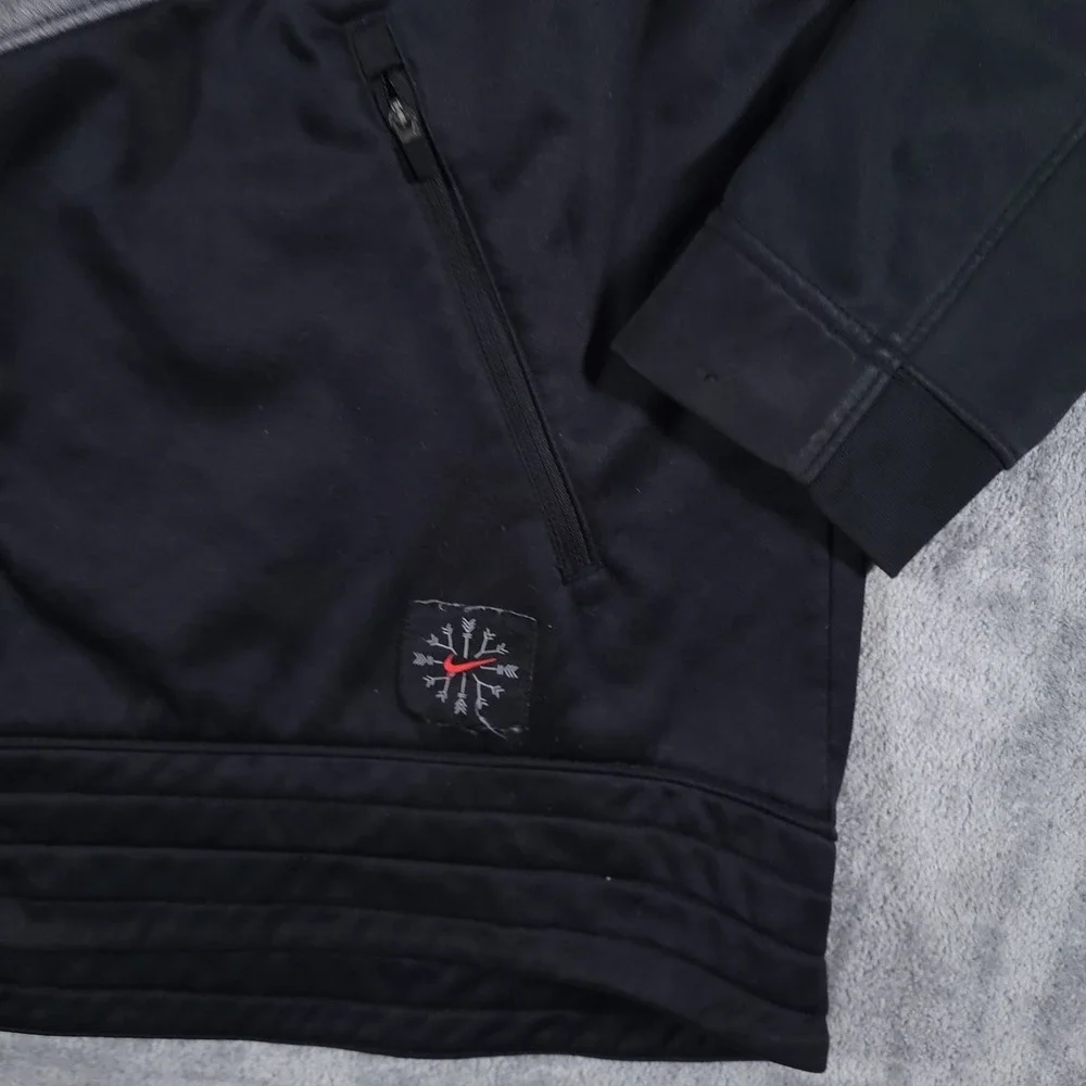 Nike Jacket Adult Large Black Gray Zip Therma-Fit‎ Hooded Snowflake 744389-010